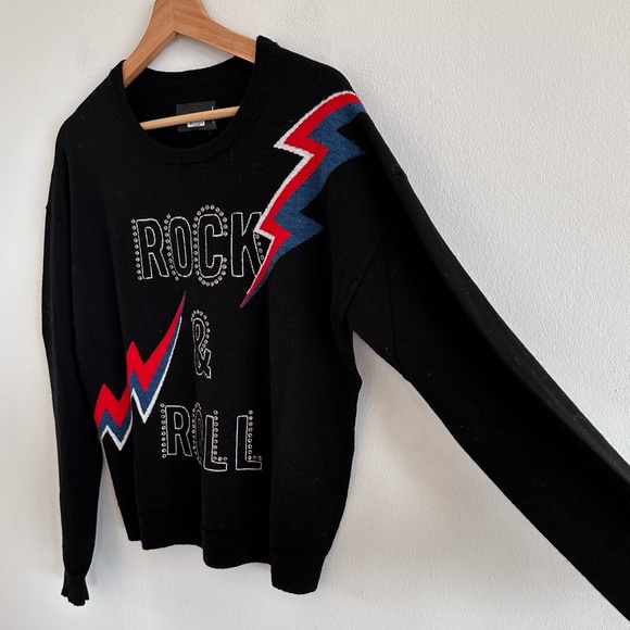 Zadig & Voltaire Kansas studded Rock and Roll lightning Merino Wool sweater - Picture 5 of 8